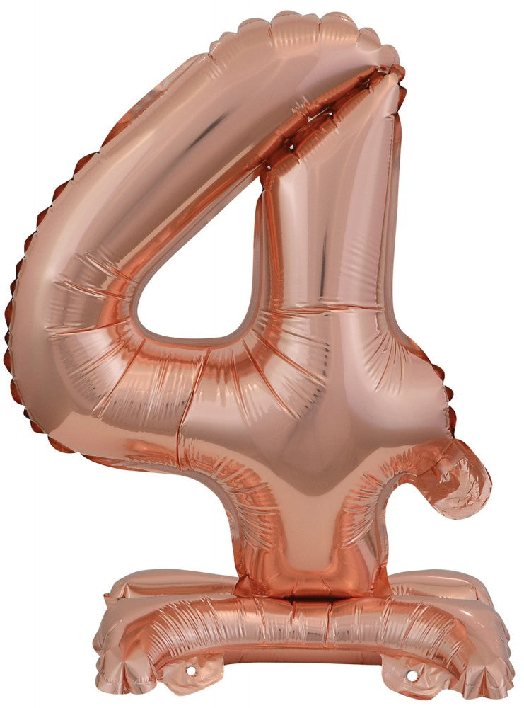 Номер Роза G Мини число 4 фолио балон with stand 38 см