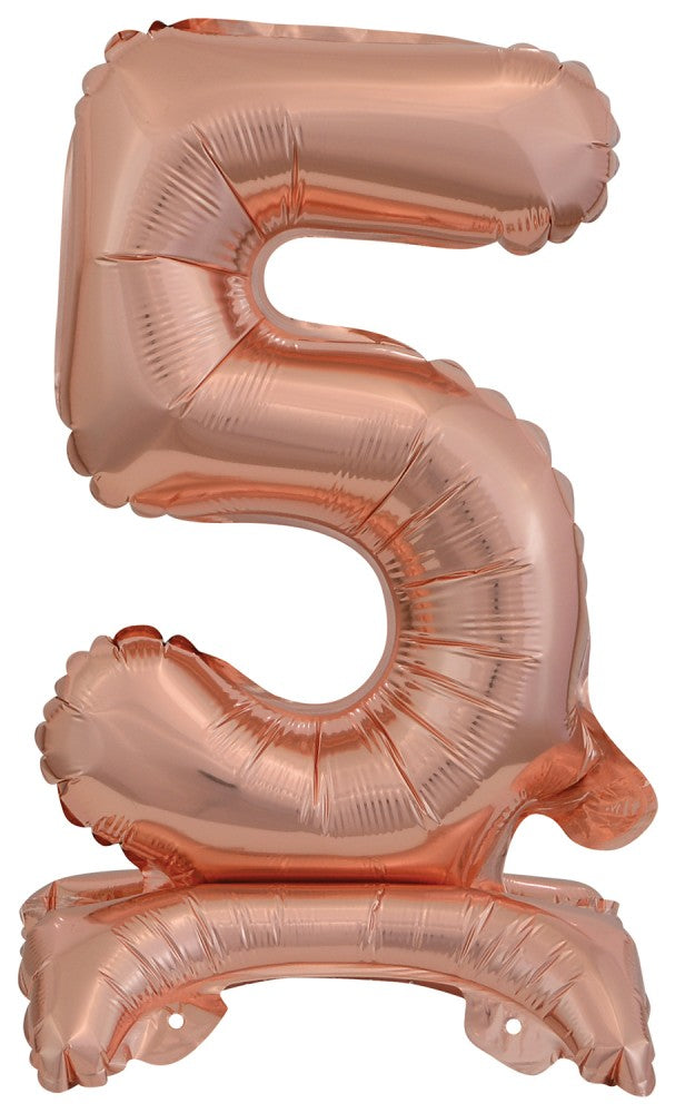 Номер Роза G Мини число 5 фолио балон with base 38 см