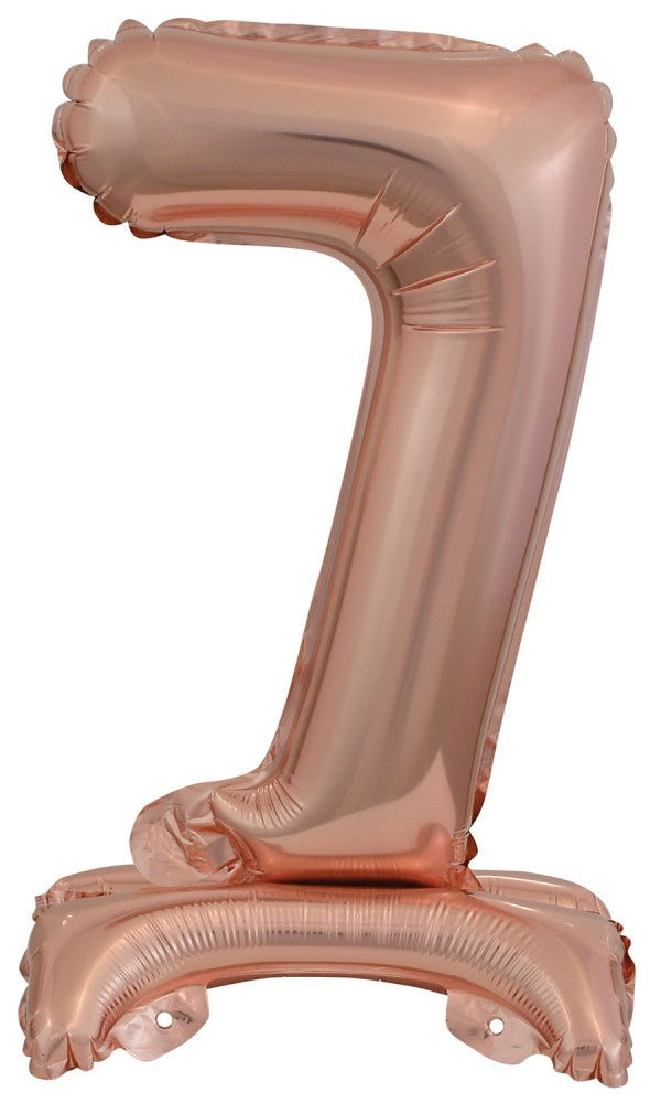 Номер Роза G Мини число 7 фолио балон with base 38 см