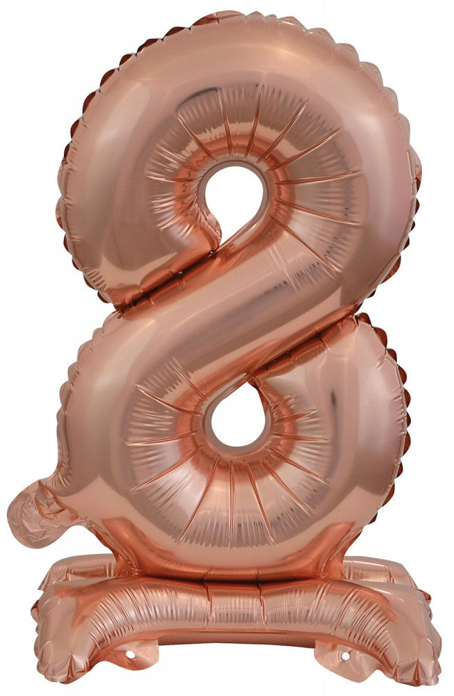 Номер Роза G Мини число 8 фолио балон with base 38 см