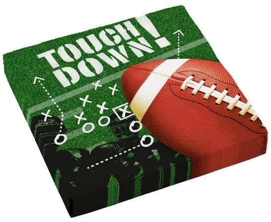 Спорт Touchdown American Футболна топка napkin, 16 части, 33x33 см