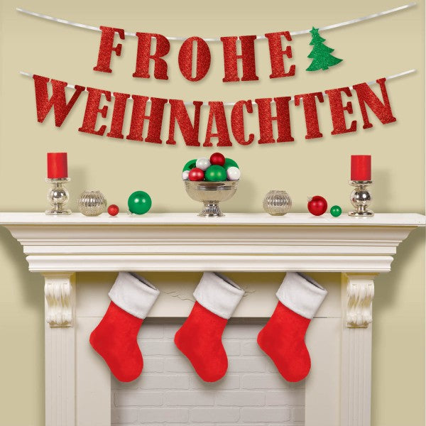 Коледа Frohe Weihnachten paper sign 365 см