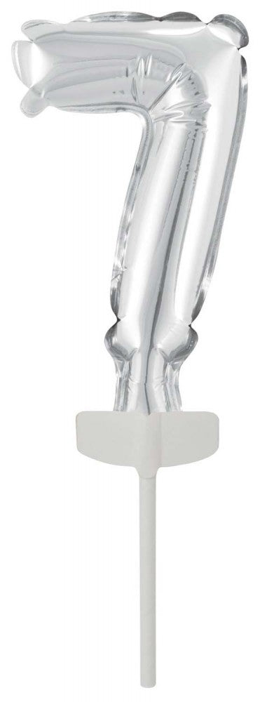 Номер Сребро 7th Номер Фолиев балон for Cake 13 см