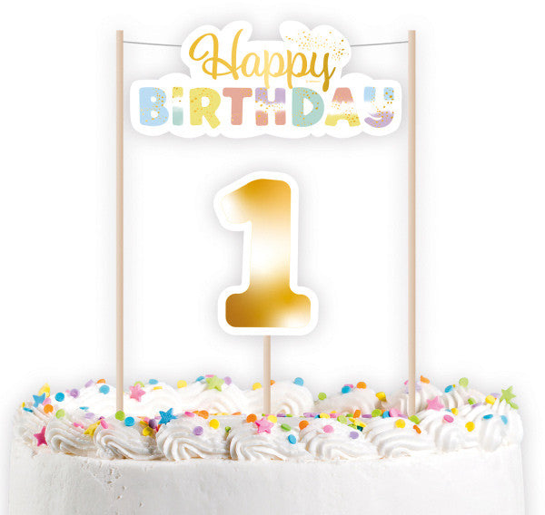 Честит Рожден ден Дъга Първи рожден ден Декорация за тортаation
