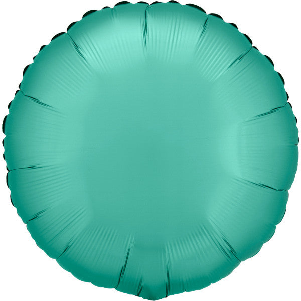 Satin Silk Jade Green Round Фолиев балон 43 см