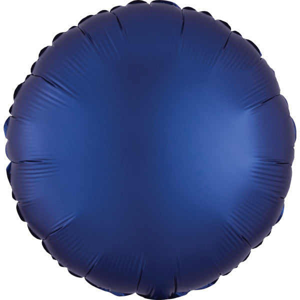 Satin Silk Navy Син round фолио балон 43 см