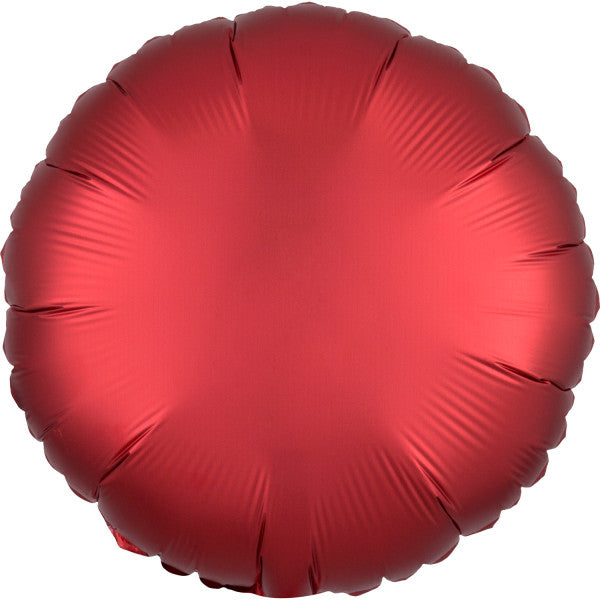 Satin Silk Dark Red round фолио балон 43 см