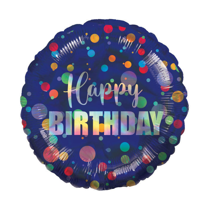 Честит Рожден ден Iridescent Dots фолио балон43 см