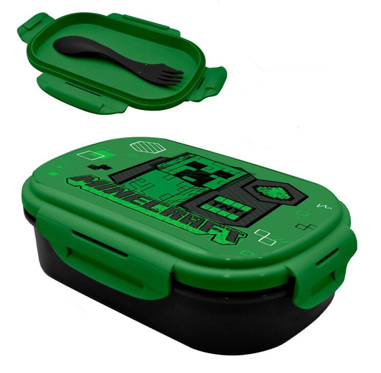 Майнкрафт Green sandwich box + Прибори за хранене комплект