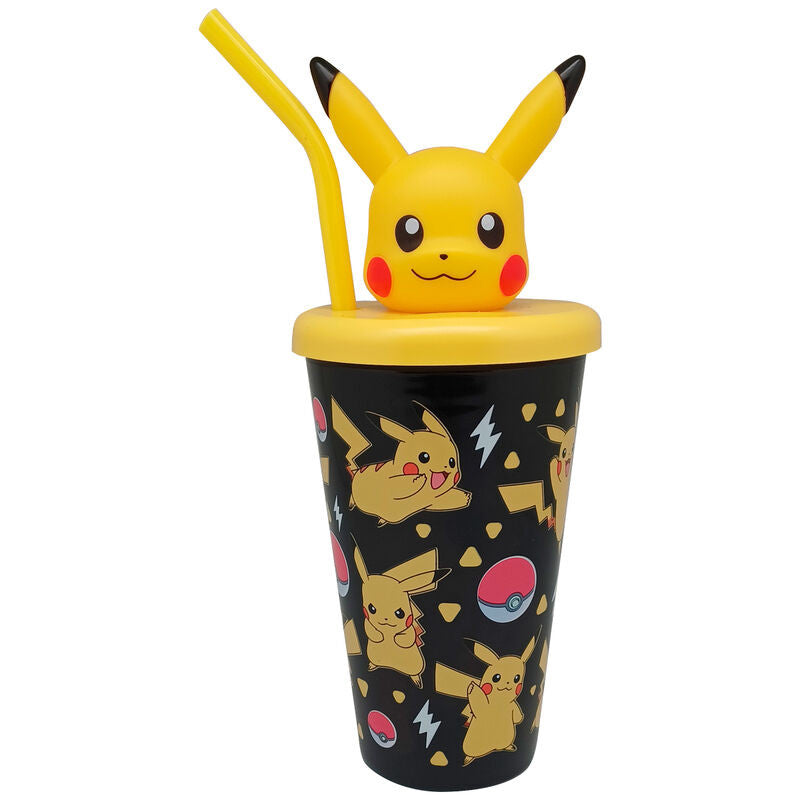 Покемон Pikachu plastic 3D straw cup 443 ml