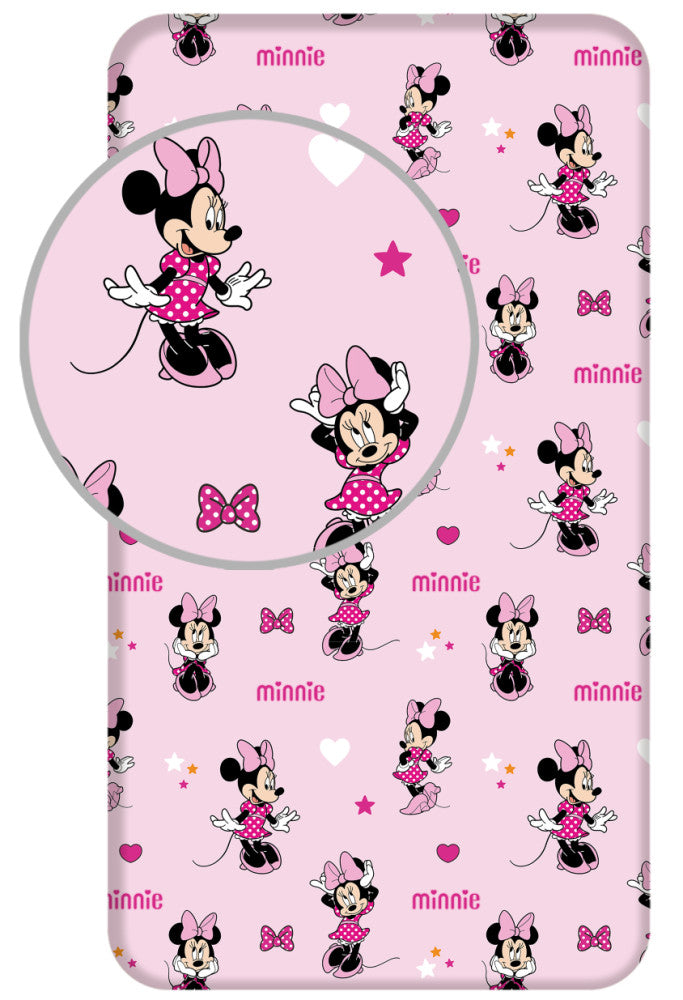 spalno belio charshaf s lastik minnie mouse
