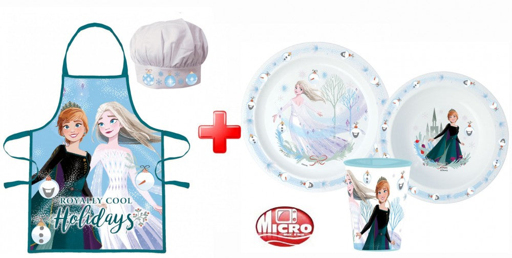 Дисни Замръзналото Кралство Royally Cool Коледа Apron and Plastic Dinner комплект