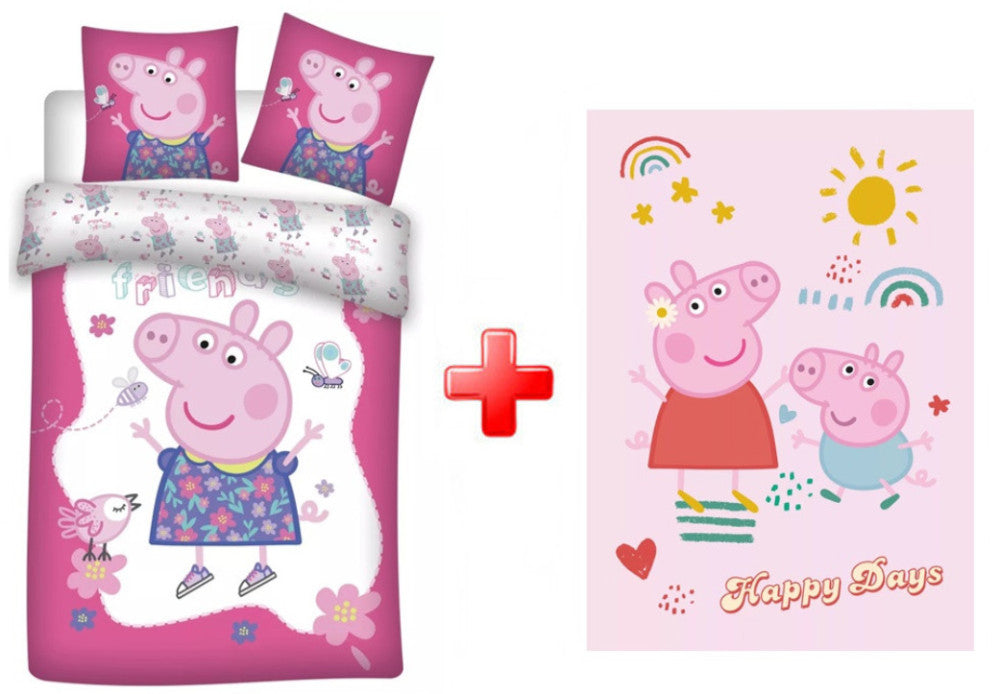 Пепа Пиг Happy Day детско bedding and fleece blanket комплект