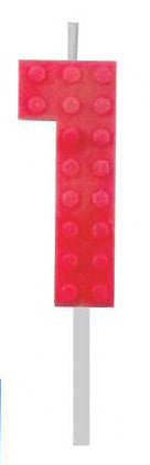Blocks Red Blocks Building Block Номер Candle 1 Red, Рожден ден Candle