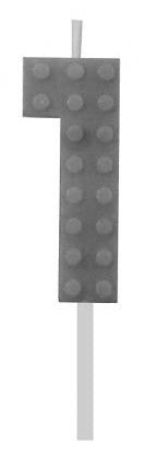 Blocks Grey Blocks Building Block Номер 1 Grey Cake Candle, Номер Candle