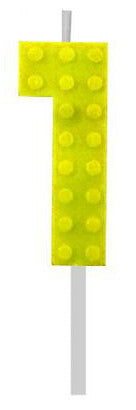 Blocks Yellow Blocks Building Block Номер 1 Yellow Рожден ден Candle