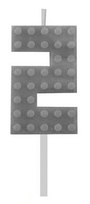Blocks Grey Blocks Building Block 2 Grey рожден ден candle, numeral candle