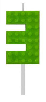 Blocks Green Blocks Building Block No. 3 Green Cake Candle, Номер Candle