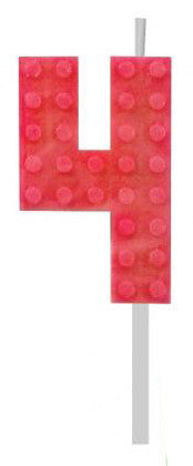 Blocks Red Blocks Building block число 4 Red cake candle