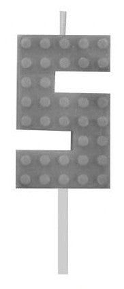 Blocks Grey Blocks Building Block Номер 5 Grey Cake Candle