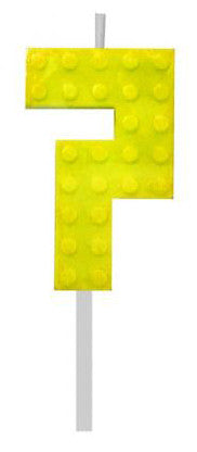 Blocks Yellow Blocks Building block число 7 Yellow cake candle, число candle