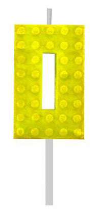 Blocks Yellow Blocks Building Block Номер 0 Yellow Cake Candle, numerical candle