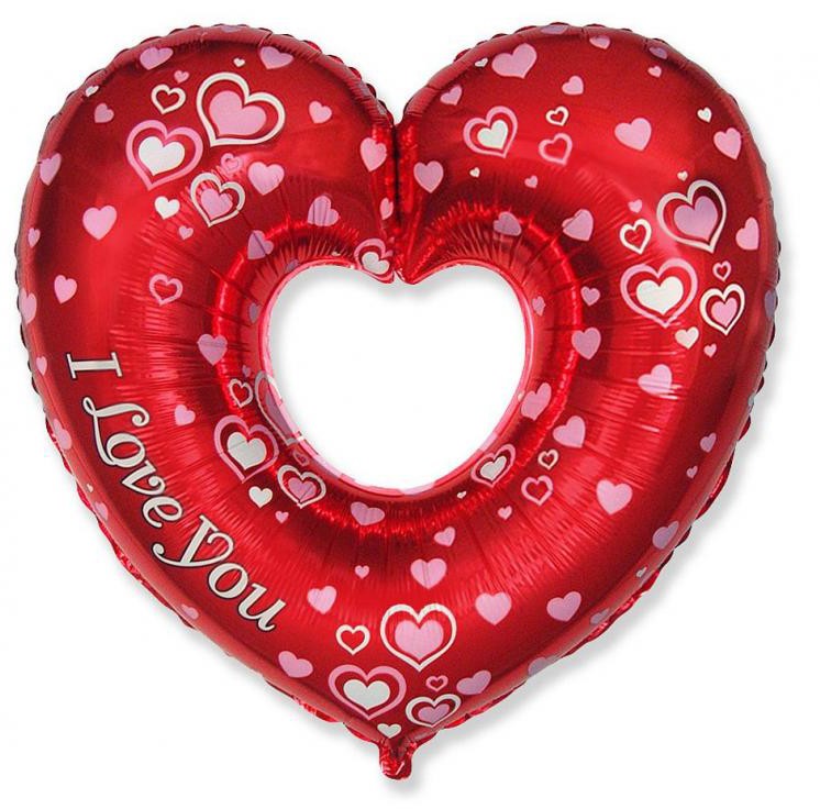Обичам те Fancy Сърце фолио балон 86 см (WP)