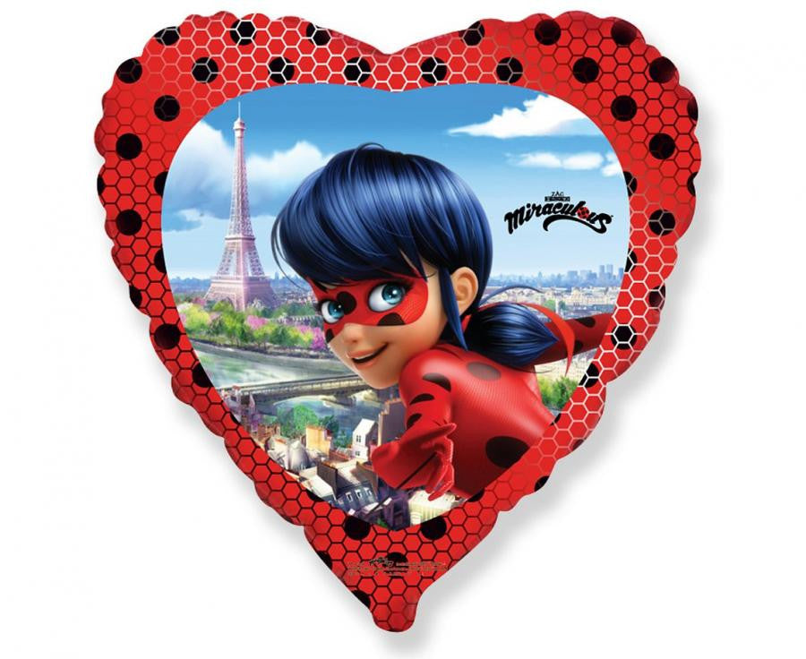 Чудодейна калинка Miraculous, Сърце фолио балон 46 см (WP)