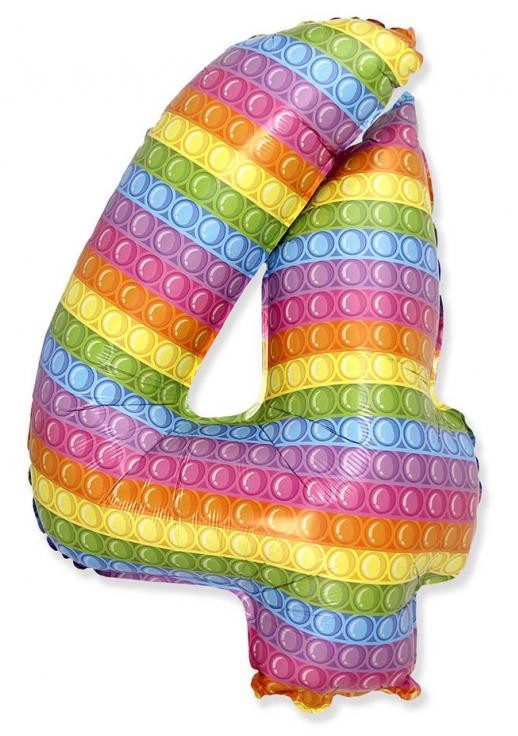 Номер Pop It Номер 4 фолио балон 69 см (WP)