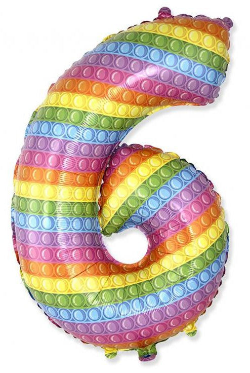 Номер Pop It Номер 6 фолио балон 69 см (WP)