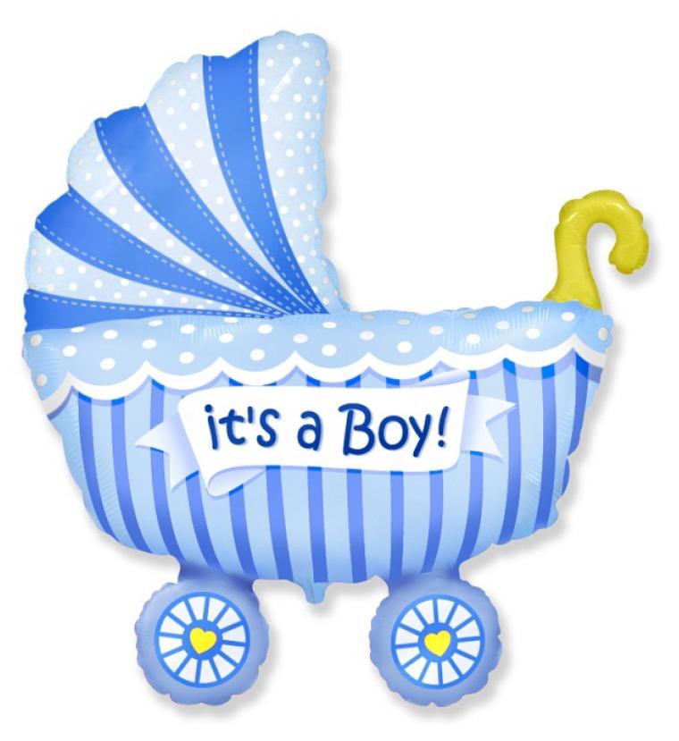 Бебе Boy Stroller Син Бебе Stroller Фолиев балон 36 см (WP)