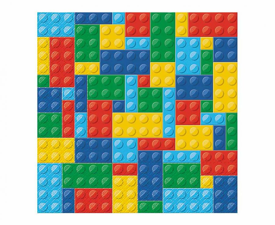 Цвят Colorful Bricks Лего patterned napkin 20 части 33x33 см