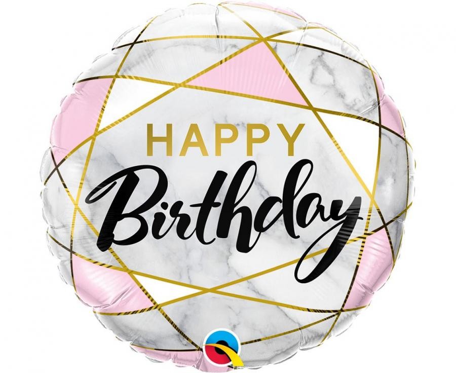 Честит Рожден ден Marble Честит Рожден ден фолио балон 46 см