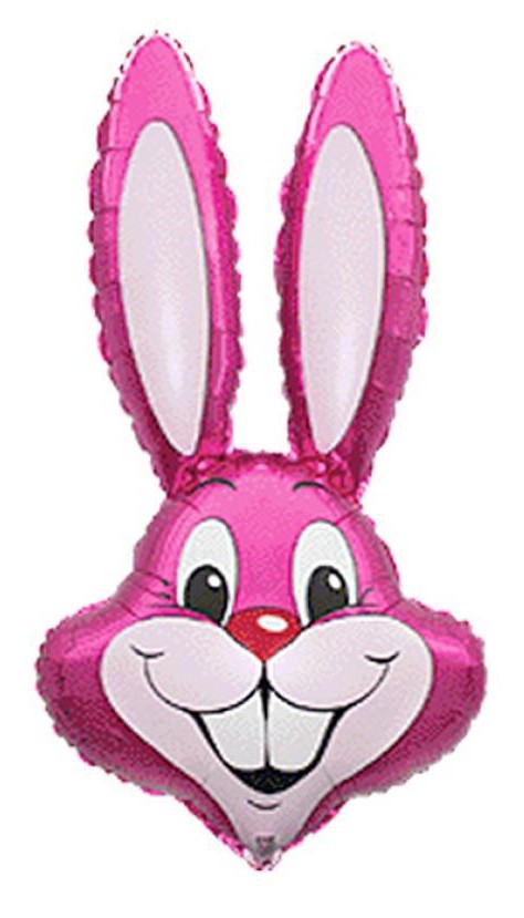 Заек Розов Заек, Розов Head Фолиев балон 36 см (WP)