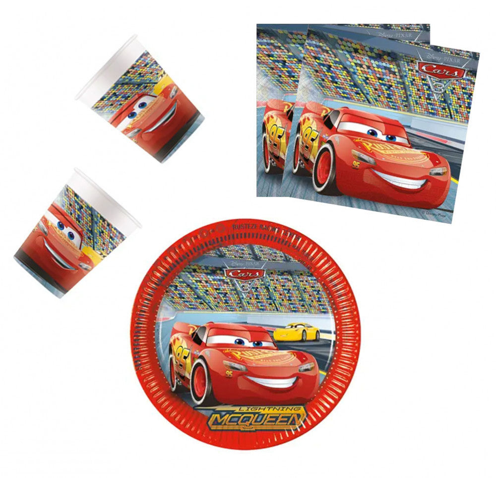 Дисни Кола Arena Race Парти комплект with 36 pieces and 23 см plate