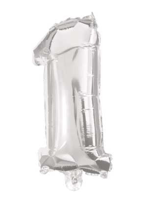 Номер Гигант Номер 1 Сребро Фолиев балон 85 см