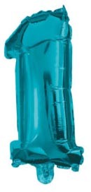 Номер Мини 1 Син число фолио балон 32 см