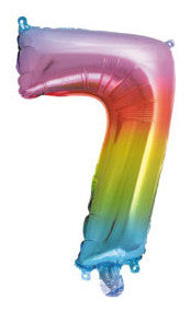 Номер MultiЦвят Metallic Мини 7 Номер Фолиев балон 34 см