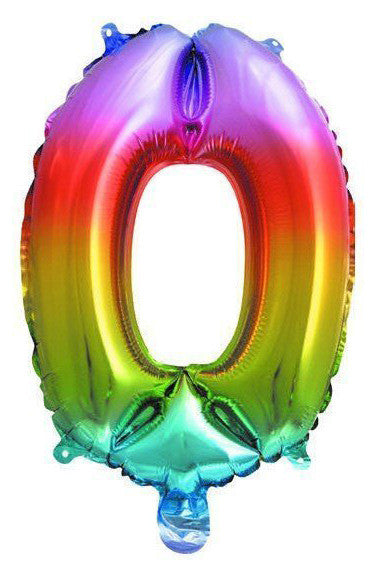 Номер MultiЦвят Metallic Мини Номер 0 Фолиев балон 33 см