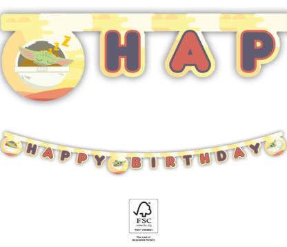 Междузвездни войни The Mandalorian Честит Рожден ден sign FSC 2 m