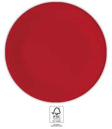 Цвят UniЦвят Red, Red пластамасова чиния 8 части 23 см FSC