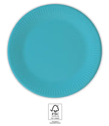 Цвят UniЦвят Turquoise, Син пластамасова чиния 8 части 20 см FSC