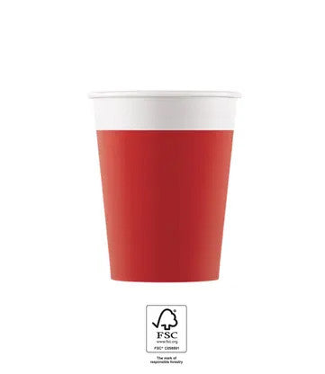 Цвят UniЦвят Red, Red Paper Cup 8 части 200 ml FSC