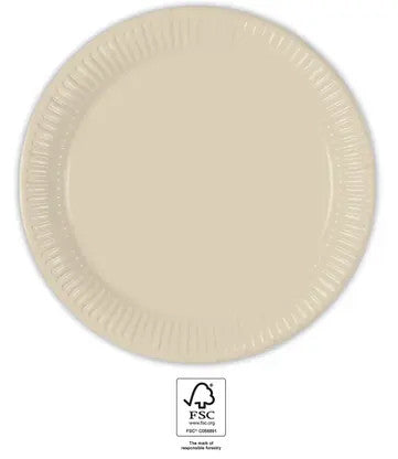 Цвят UniЦвят Beige, Beige пластамасова чиния 8 части 23 см FSC