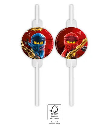 Лего Нинджаgo paper straw, 4 части комплект FSC