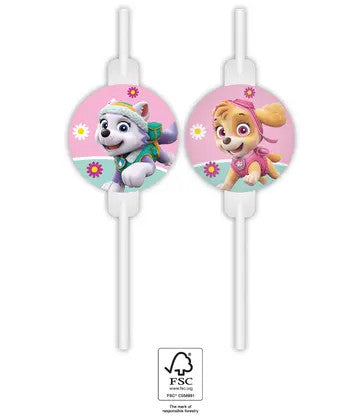 Пес патрул Skye and Everest paper straw, 4-части комплект FSC