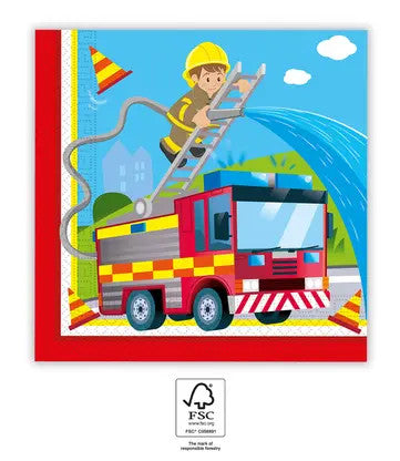 Пожарникар Rescue 20 части napkin 33x33 см FSC