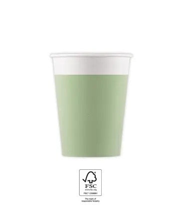 Цвят UniЦвят Pastel Mint, Green Paper Cup 8 части 200 ml FSC