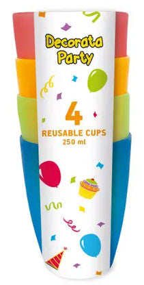 Цвят plastic cup комплект от 4 части 250 ml