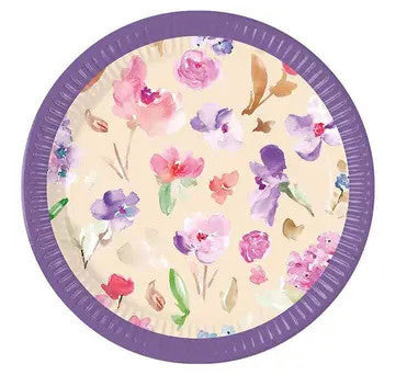 Цвете Watercolor Цветеs пластамасова чиния 8 части 23 см